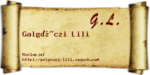 Galgóczi Lili névjegykártya