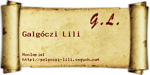 Galgóczi Lili névjegykártya